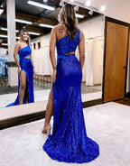 Gracelyn |Sheath One Shoulder Sequins Prom Dress with 3D Appliques by KissProm