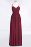 Ruffles Chiffon Spaghetti-Straps V-Neck Sleeveless Floor-Length Bridesmaid Dress