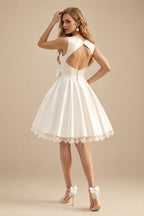 Rutipo Ivory Short Wedding Dresses 2023 Satin 1950S Vintage Sweetheart With Simple