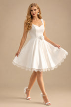 Rutipo Ivory Short Wedding Dresses 2023 Satin 1950S Vintage Sweetheart With Simple