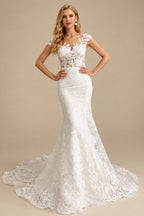 Rutipo Ivory Luxury Elegant Lace Tulle Wedding Dresses