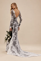 Rutipo As Picture Mermaid Scoop Neck Long Sleeves Court Train Lace Wedding Dresses