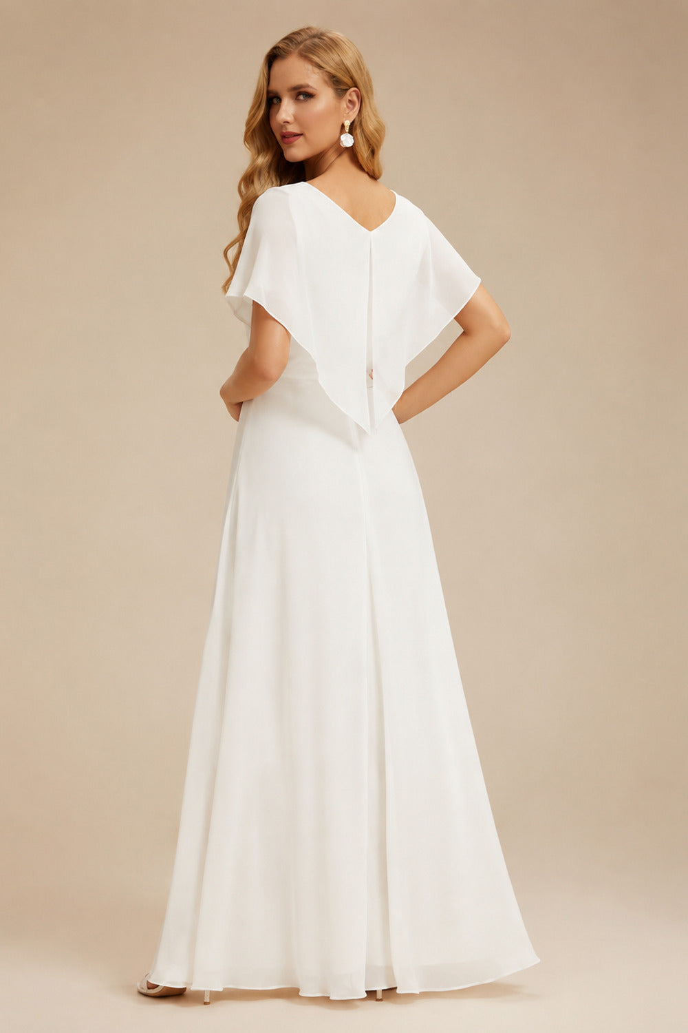 Rutipo Ivory Sequin Sleeveless Sweep Train Sequined Wedding Dresses With Split Front