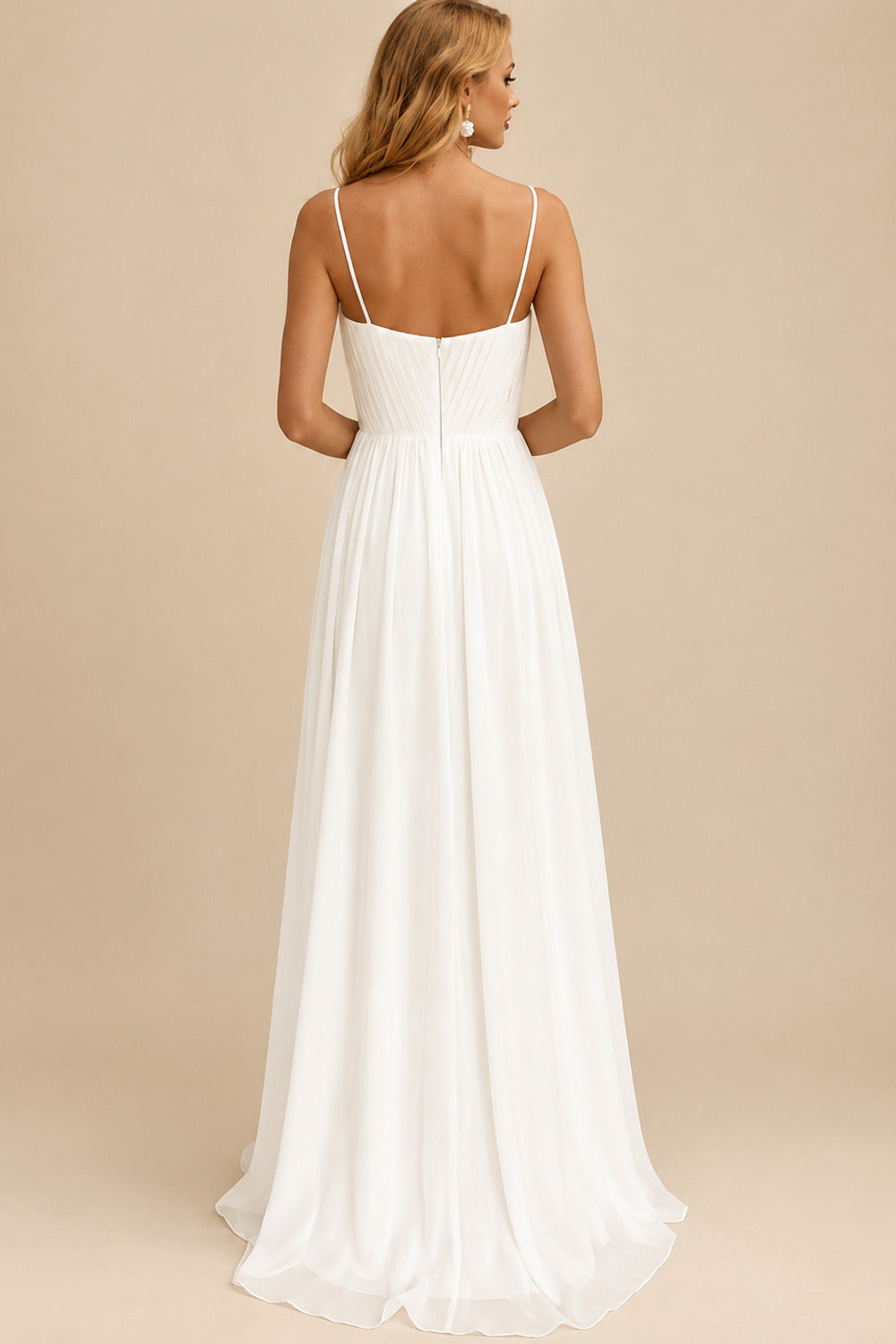 Rutipo Ivory Beach A-Line Sweetheart Lace Chiffon Wedding Dresses