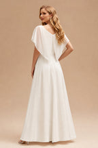 Rutipo Ivory Exquisite Ruched One-Shoulder Illusion Corset Wedding Dresses With 3D Floral