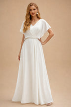 Rutipo Ivory Long Sleeves Trumpet/Mermaid Beading Wedding Dresses