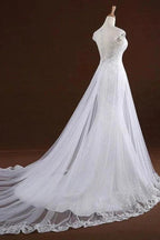 Sequine Appliques Tulle Pretty Mermaid Elegant Wedding Dresses by misshow.com