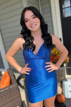 Spaghetti Straps Beaded Lace Up Homecoming Dress by KissProm