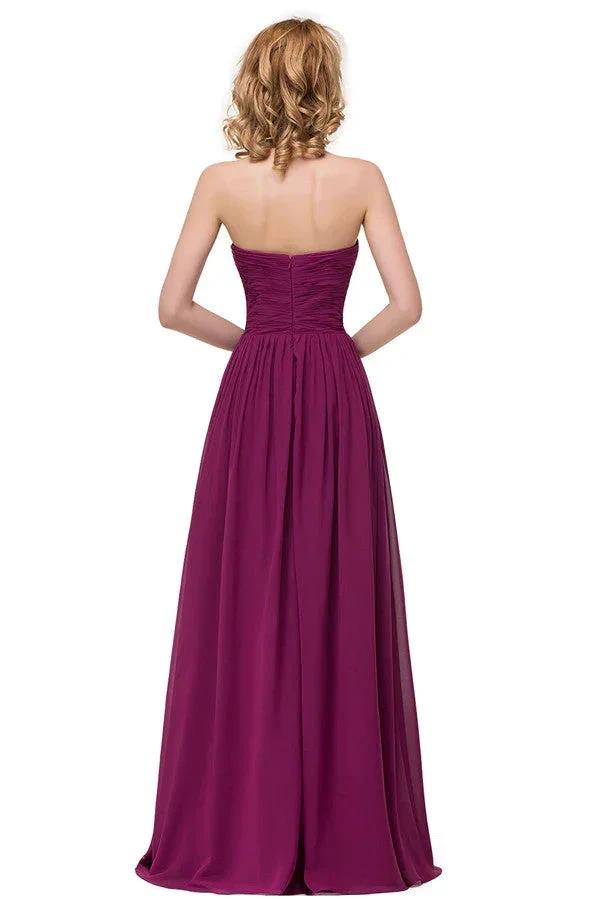 Sexy A-line Floor-length Sweetheart Ruffle Chiffon Bridesmaid Dresses by misshow.com