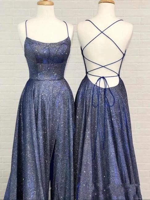 Sexy A-line Spaghetti Straps Ruffles Prom Dress with Slit by misshow.com