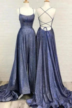 Sexy A-line Spaghetti Straps Ruffles Prom Dress with Slit by misshow.com