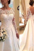 Sexy A-line Wedding Dresses with Sleeves Lace by misshow.com