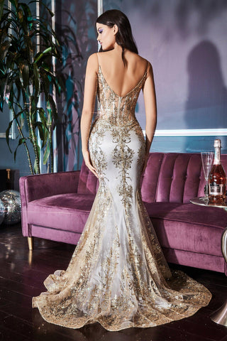 Vestido de fiesta formal con corsé largo