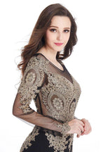 Sexy Lace Appliques Long Sleeves Mermaid Prom Dresses by misshow.com