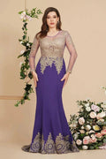 Sexy Lace Appliques Long Sleeves Mermaid Prom Dresses by misshow.com
