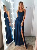 Sexy Long A-line Sweetheart Backless Chiffon Prom Dress with Slit by BIZTUNNEL