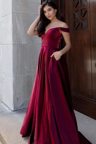 Vestido de fiesta sexy de terciopelo largo con escote en V, hombros descubiertos, espalda descubierta y bolsillos.