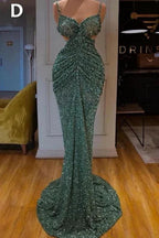Sexy Long Mint Green Sequins Prom Dress Mermaid by misshow.com