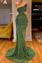 Sexy Long Mint Green Sequins Prom Dress Mermaid by misshow.com