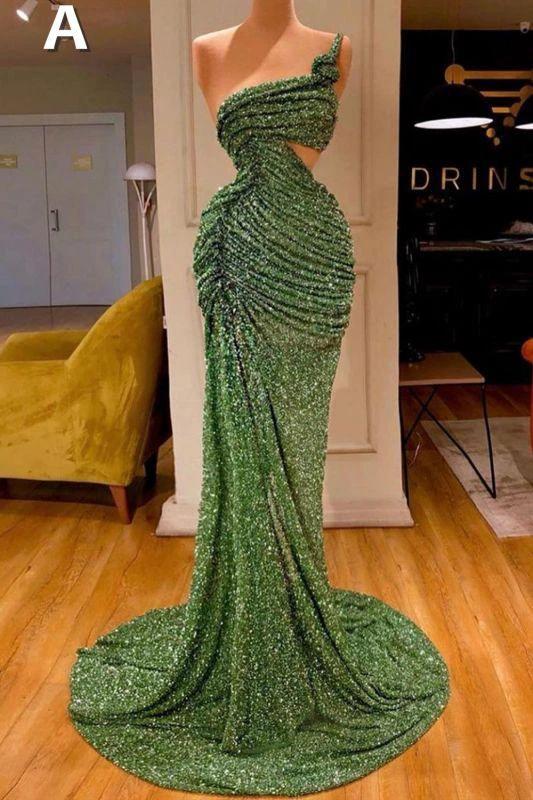 Sexy Long Mint Green Sequins Prom Dress Mermaid by misshow.com