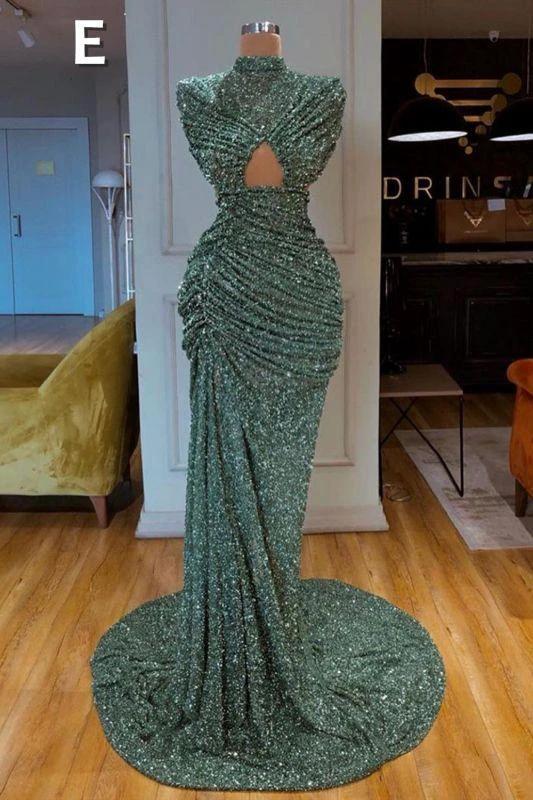 Sexy Long Mint Green Sequins Prom Dress Mermaid by misshow.com