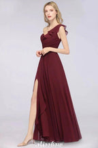 Sexy One-Shoulder Sweetheart Sleeveless Bridesmaid Dress Ruffles Beach Wedding Party Dress by misshow.com