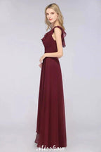 Sexy One-Shoulder Sweetheart Sleeveless Bridesmaid Dress Ruffles Beach Wedding Party Dress by misshow.com