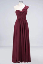 Sexy One-Shoulder Sweetheart Sleeveless Bridesmaid Dress Ruffles Beach Wedding Party Dress by misshow.com