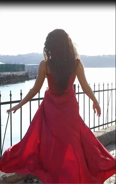 Sexy Red Long Sequined Split Front Mermaid Prom Dress by misshow.com