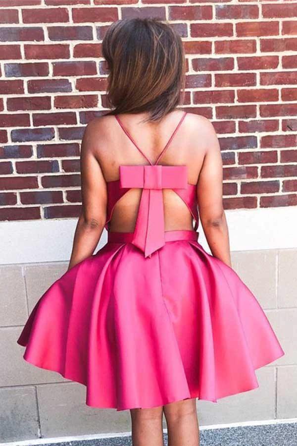 Sexy Red Spaghetti Strap A-line Homecoming Dress Short Party Gown PD153 by pgmdress