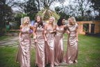 Sexy Sequined Bridesmaid Dresses Rose Gold Long Wedding Guest Dresses by misshow.com