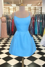 Sexy Spaghetti Straps Short Pink Homecoming Dress with Pockets PD102 by pgmdress