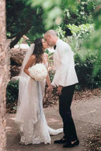 Sexy Strapless Sweetheart Mermaid Wedding Dresses Bridal Gowns With Lace by misshow.com
