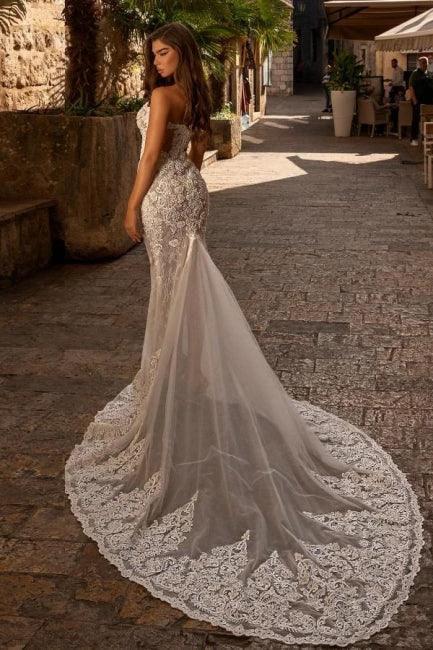 Sexy sweetheart sleeveless mermaid lace Wedding dresses by misshow.com