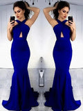 Sheath Halter Sleeveless With Ruched Satin Prom Dresses by misshow.com