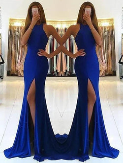 Sheath Halter Sleeveless With Ruffles Jersey Prom Dresses by misshow.com
