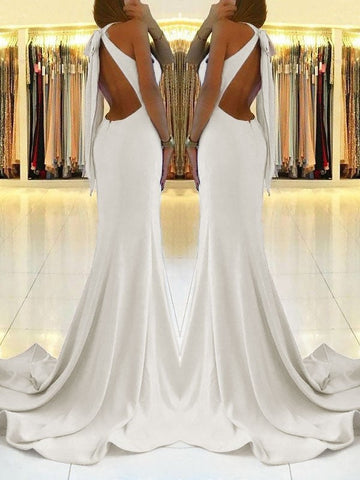 Etui-Linie Neckholder Ärmellos Mit Rüschen Stretch-Crêpe Ballkleider