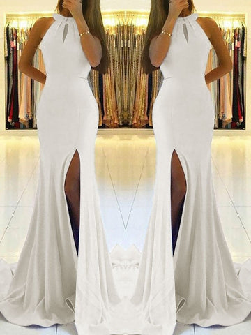 Etui-Linie Neckholder Ärmellos Mit Rüschen Stretch-Crêpe Ballkleider