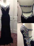 Sheath/Column Sweetheart Sleeveless Spandex Paillette Prom Dresses by misshow.com