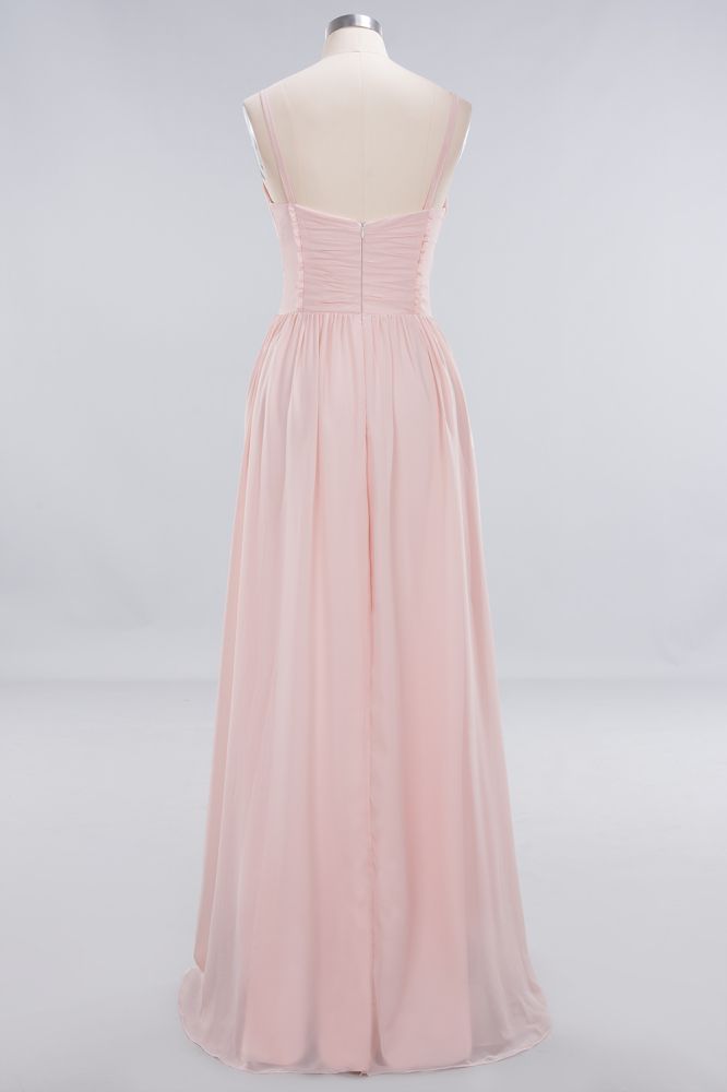 Transparente A-Linien-Ballkleider mit Spaghettiträgern | Schlichte ärmellose Abendkleider aus Chiffon