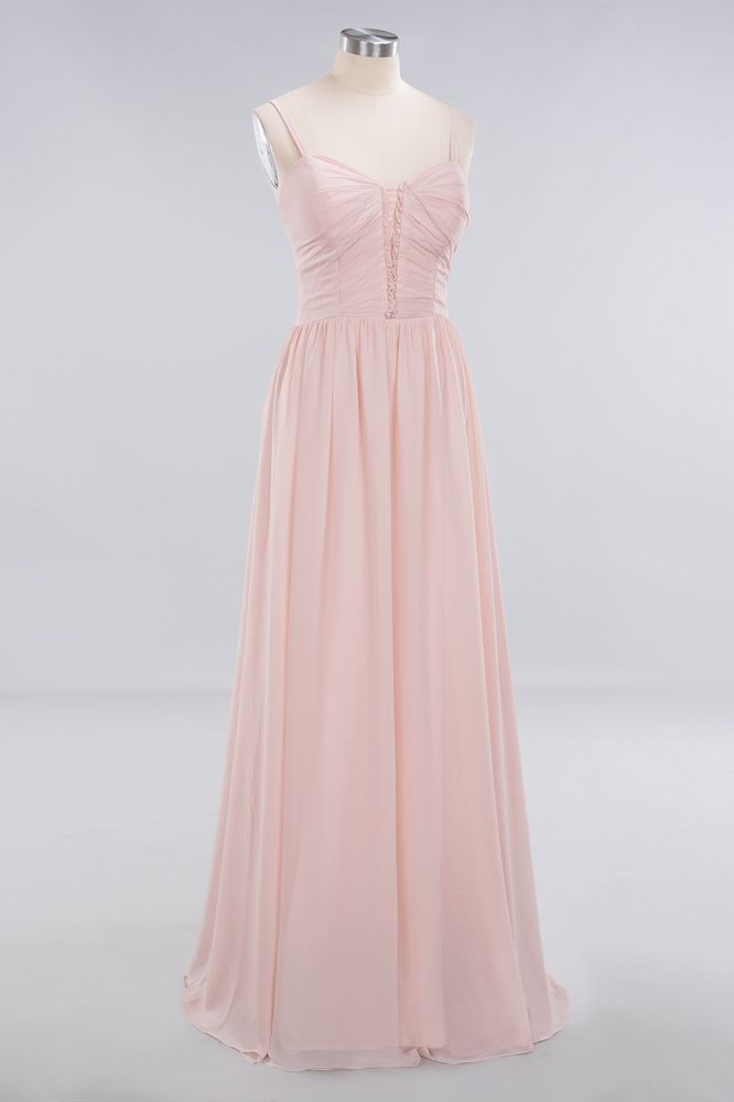 Transparente A-Linien-Ballkleider mit Spaghettiträgern | Schlichte ärmellose Abendkleider aus Chiffon