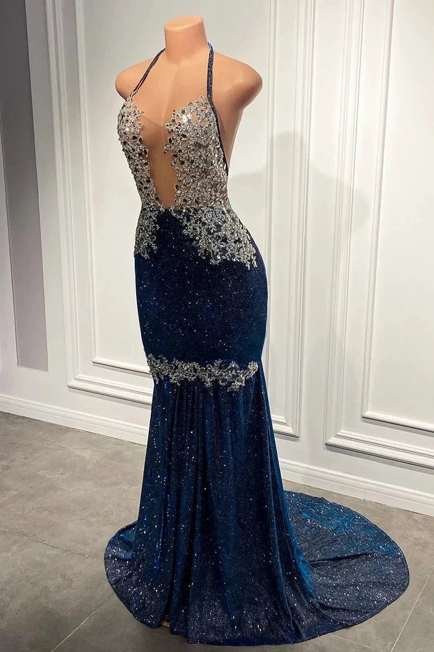 Shining Sequins V-neck Sleeveless Floor-length Mermaid Prom Dresses by misshow.com