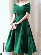 Short A-line Off the Shoulder Velvet Prom Dress Burgundy Formal Graduation Evening Dresses by BIZTUNNEL