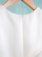 Short Ball Gown Satin Tulle Jewel Neck Wedding First Communion Flower Girl Dr… - photo 3