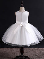 Short Ball Gown Tulle Sleeveless Jewel Neck Wedding Party Flower Girl Dresses - photo 2