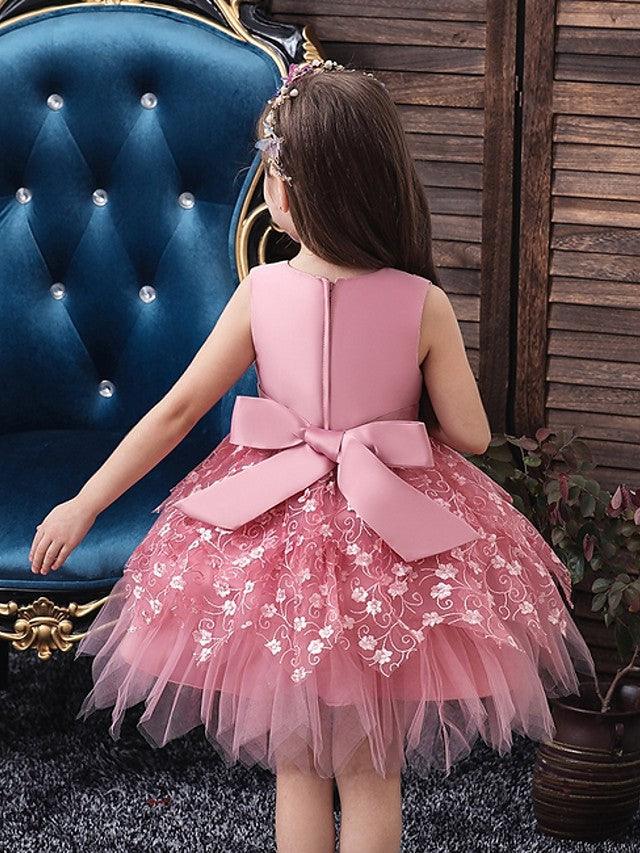 Short Ball Gown Tulle Sleeveless V Neck Wedding Party Flower Girl Dresses - photo 4