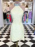 Short Mermaid Backless Lace Prom Formal Homecoming Dresses by BIZTUNNEL