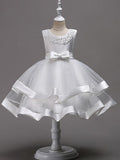 Short Princess Jewel Neck Wedding First Communion Pageant Flower Girl Dresses - photo 2