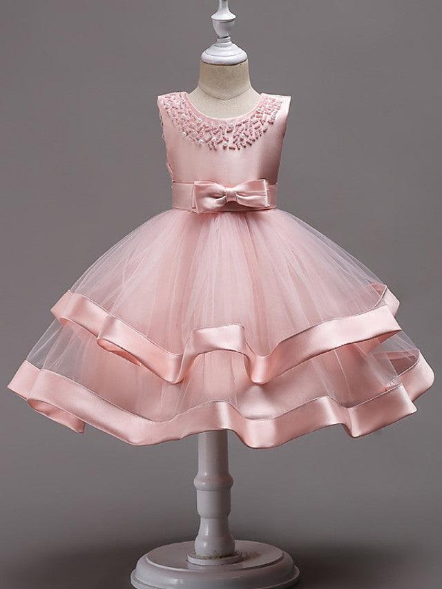 Short Princess Jewel Neck Wedding First Communion Pageant Flower Girl Dresses - photo 3