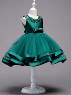 Short Princess Jewel Neck Wedding First Communion Pageant Flower Girl Dresses - photo 6